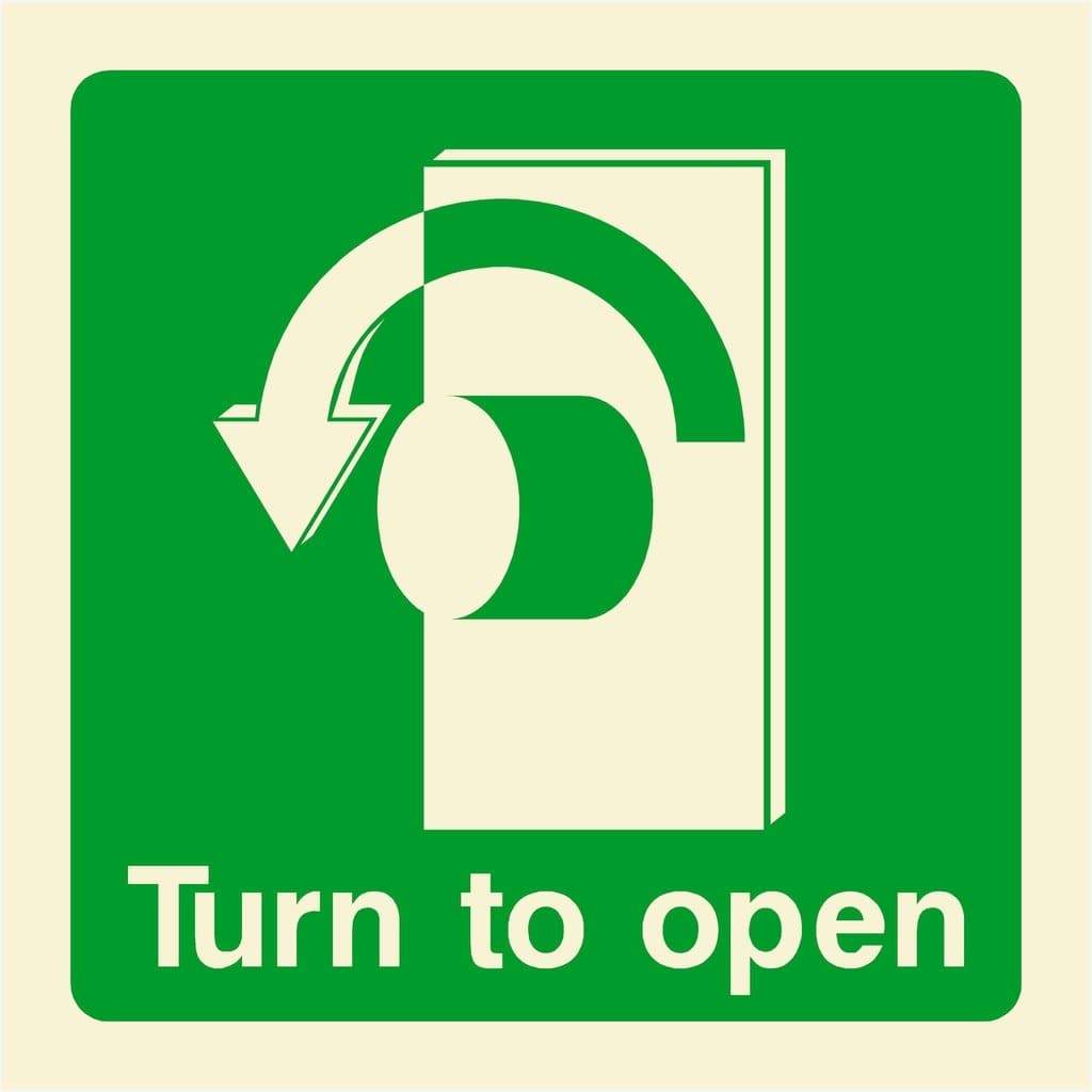 Glow In The Dark Turn To Open Left Sign - The Sign Shed