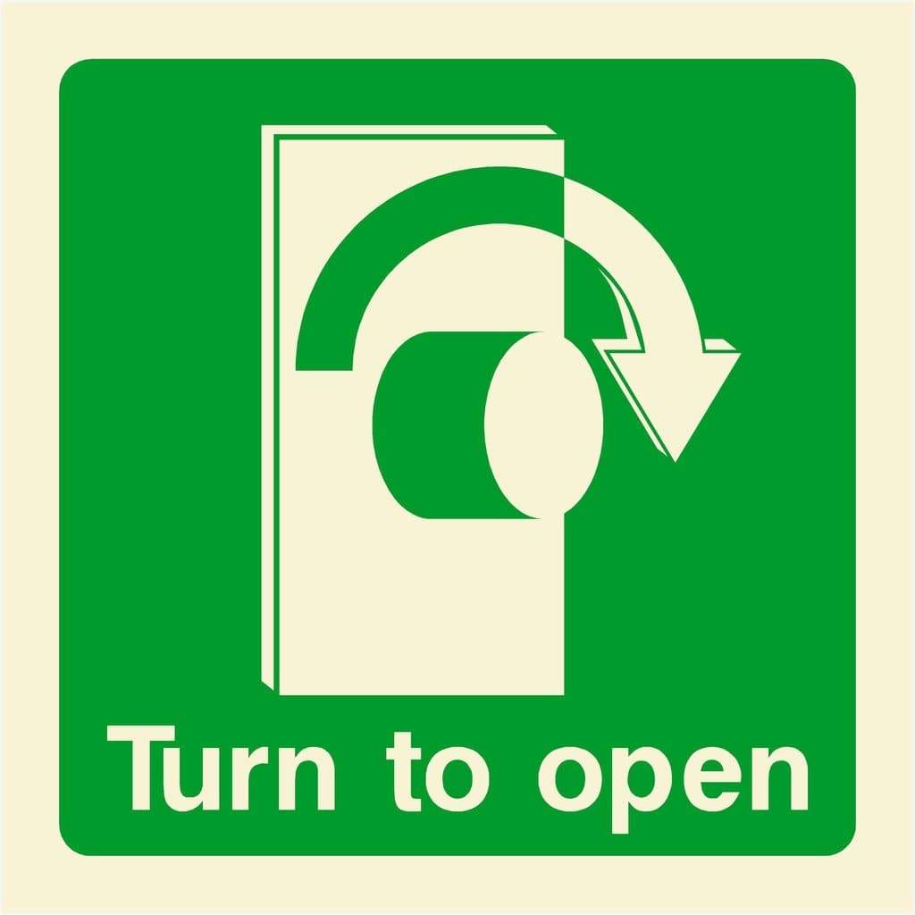 Glow In The Dark Turn To Open Right Sign - The Sign Shed