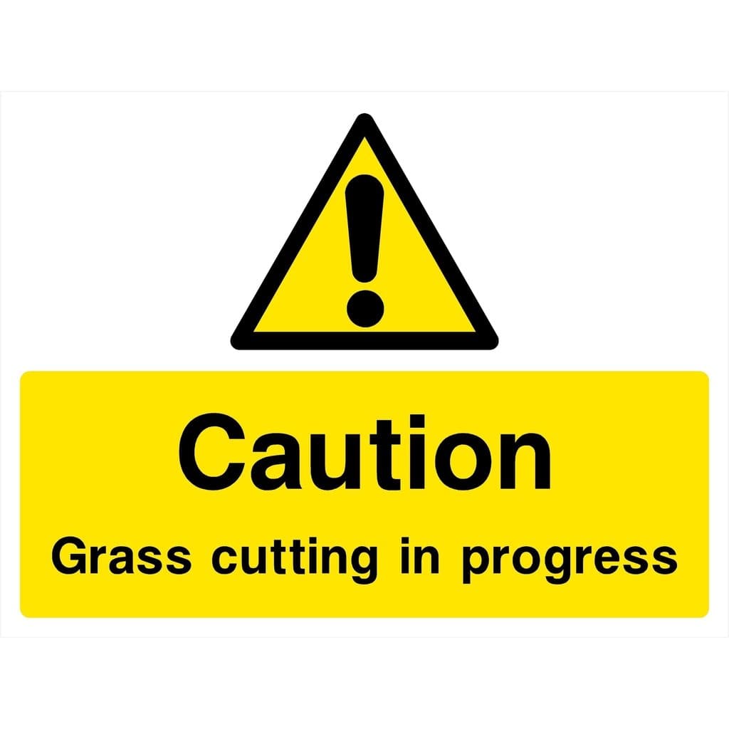 Grass Cutting In Progress Sign - The Sign Shed