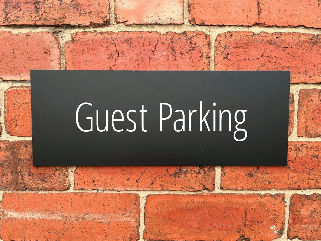 Guest Parking Sign Midnight Black Landscape - The Sign Shed