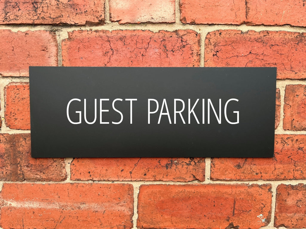 Guest Parking Sign Midnight Black Landscape - The Sign Shed