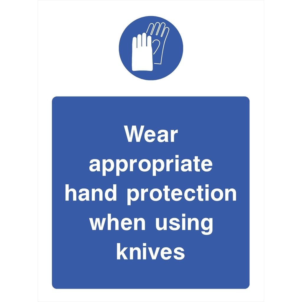 Hand Protection Knives Sign - The Sign Shed