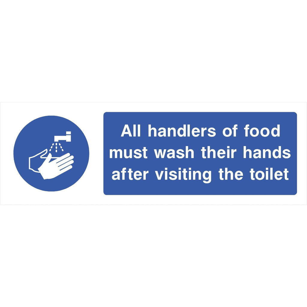 Handlers Food Wash Hands Visiting Toilet Sign - The Sign Shed
