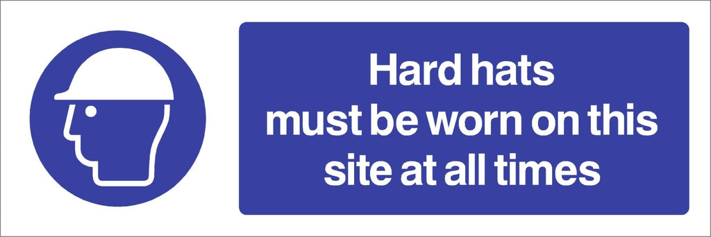 Hard Hats Must Be Worn On This SIte At All Times Sign Landscape - The Sign Shed
