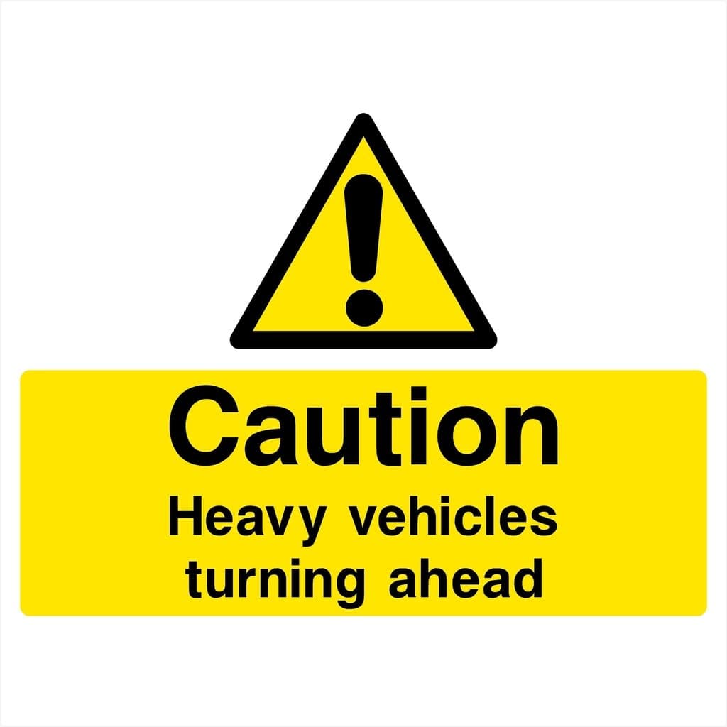 Heavy Vehicles Turning Ahead Sign - The Sign Shed