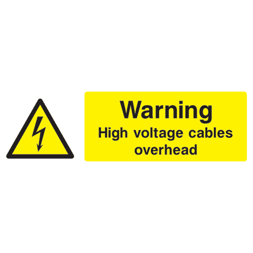 High Voltage Cables Overhead Hazard Sign - The Sign Shed