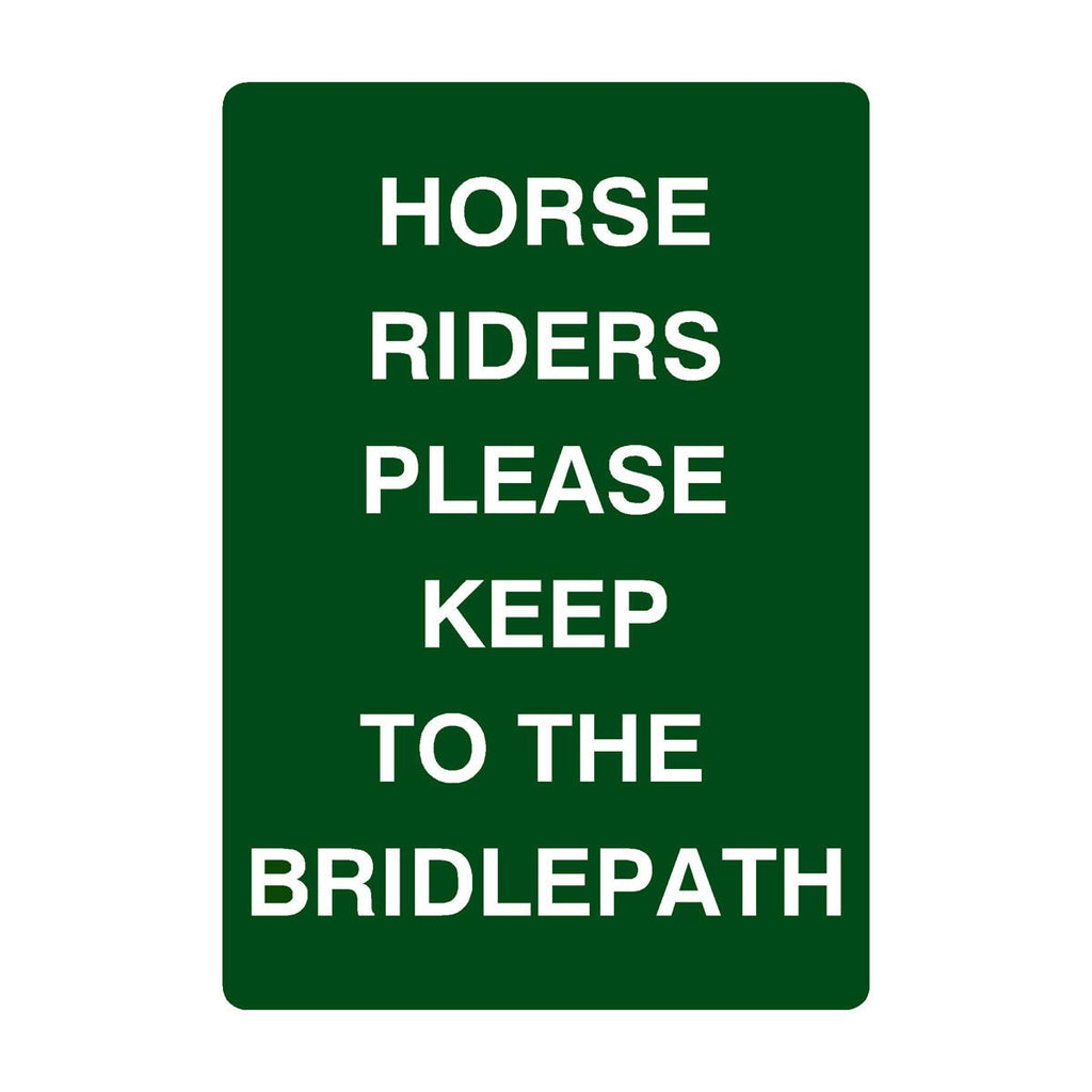 Horse Riders Please Keep To The Bridlepath Sign Portrait - The Sign Shed