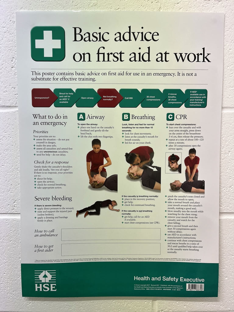HSE First Aid at Work Poster - The Sign Shed