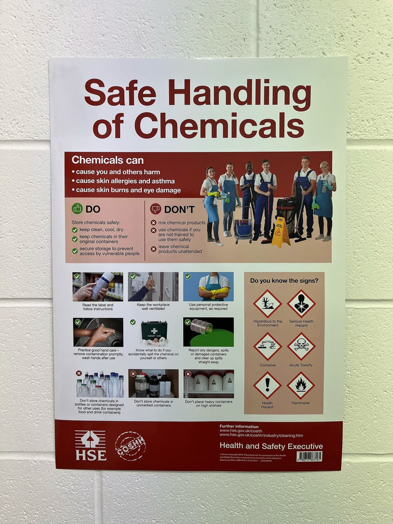 HSE Safe Handling of Chemicals Poster - The Sign Shed