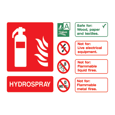 Hydrospray Fire Extinguisher Sign - The Sign Shed