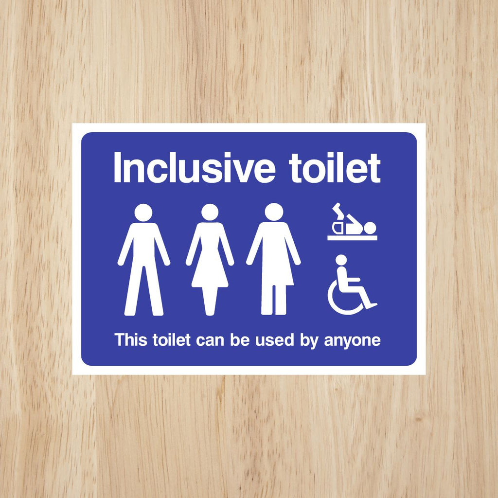 Poor Inclusive Signage Inclusive Toilet Sign V2 – Accessible Washroom Sign