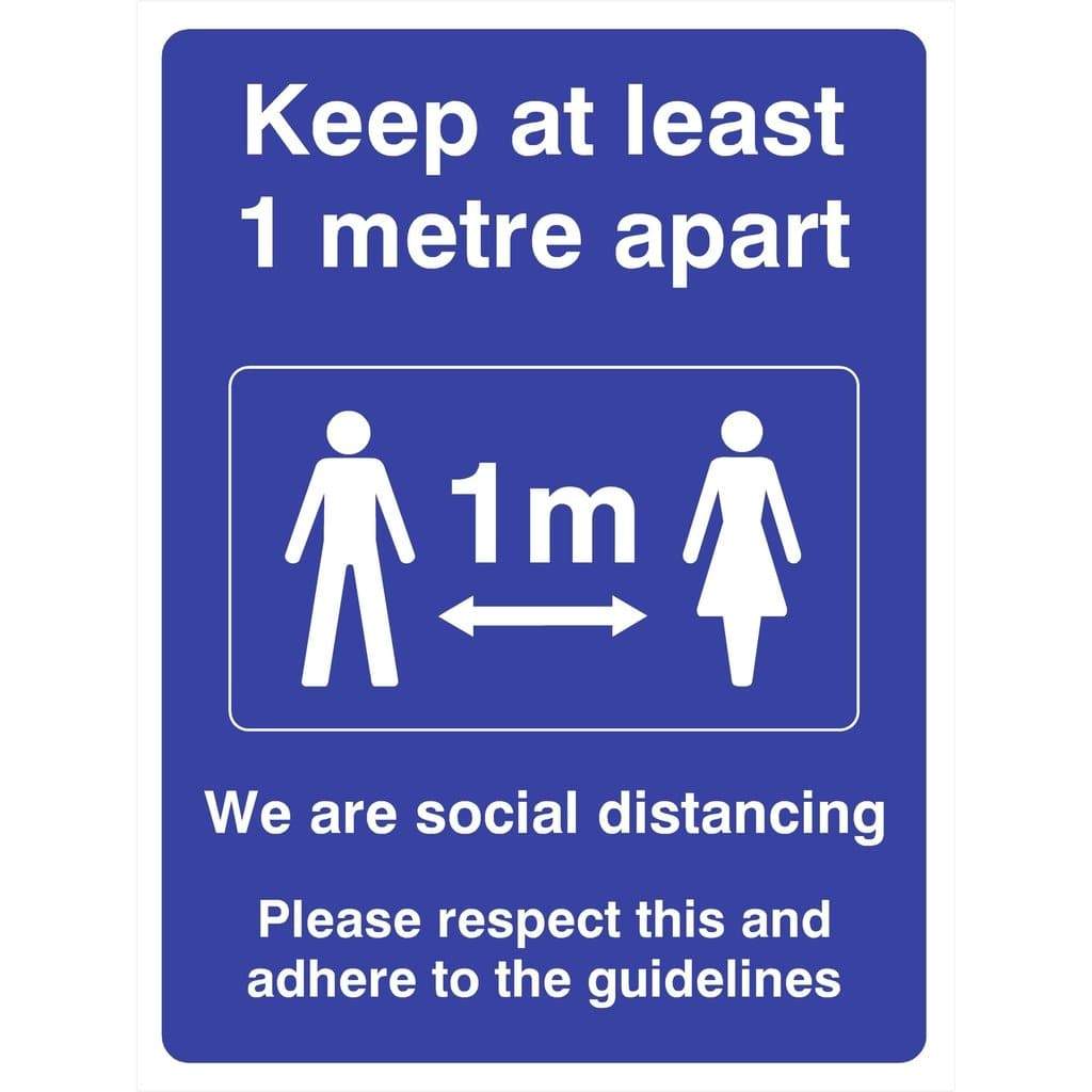 Keep At Least 1 Metre Apart 1m Social Distancing Sign - The Sign Shed