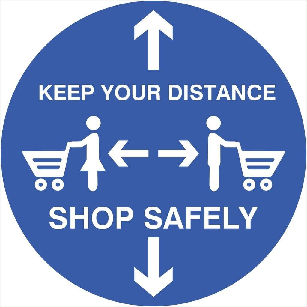 Keep Your Distance Shop Safely Floor Sticker - The Sign Shed