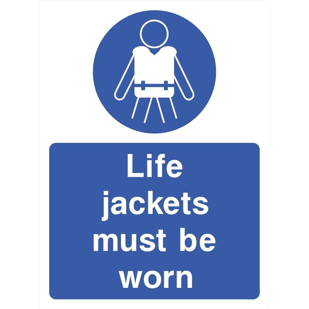 Life Jackets Must Be Worn Sign - The Sign Shed