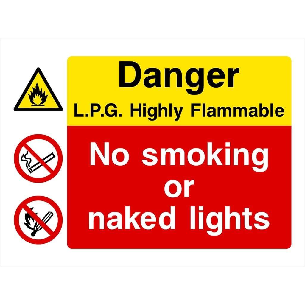 LPG Highly Flammable No Smoking Sign - The Sign Shed