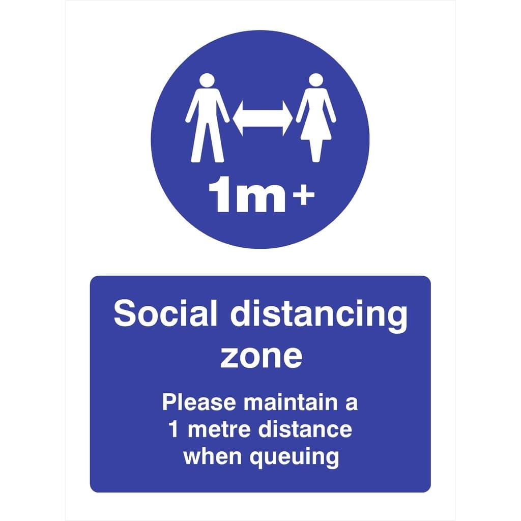 10m Distance Sign Maintain 1 Metre Distance When Queuing 1m Social Distancing Sign