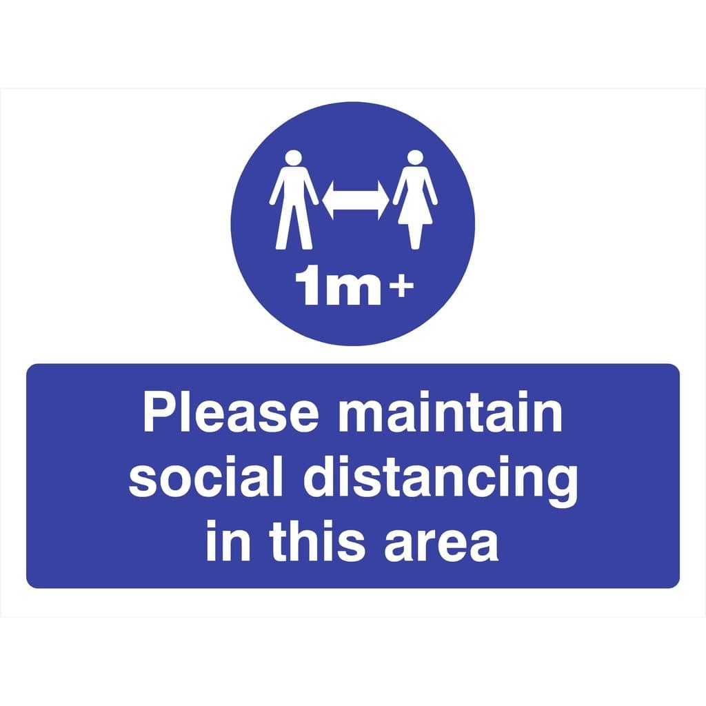 Maintain Social Distancing 1 Metre Sign - The Sign Shed