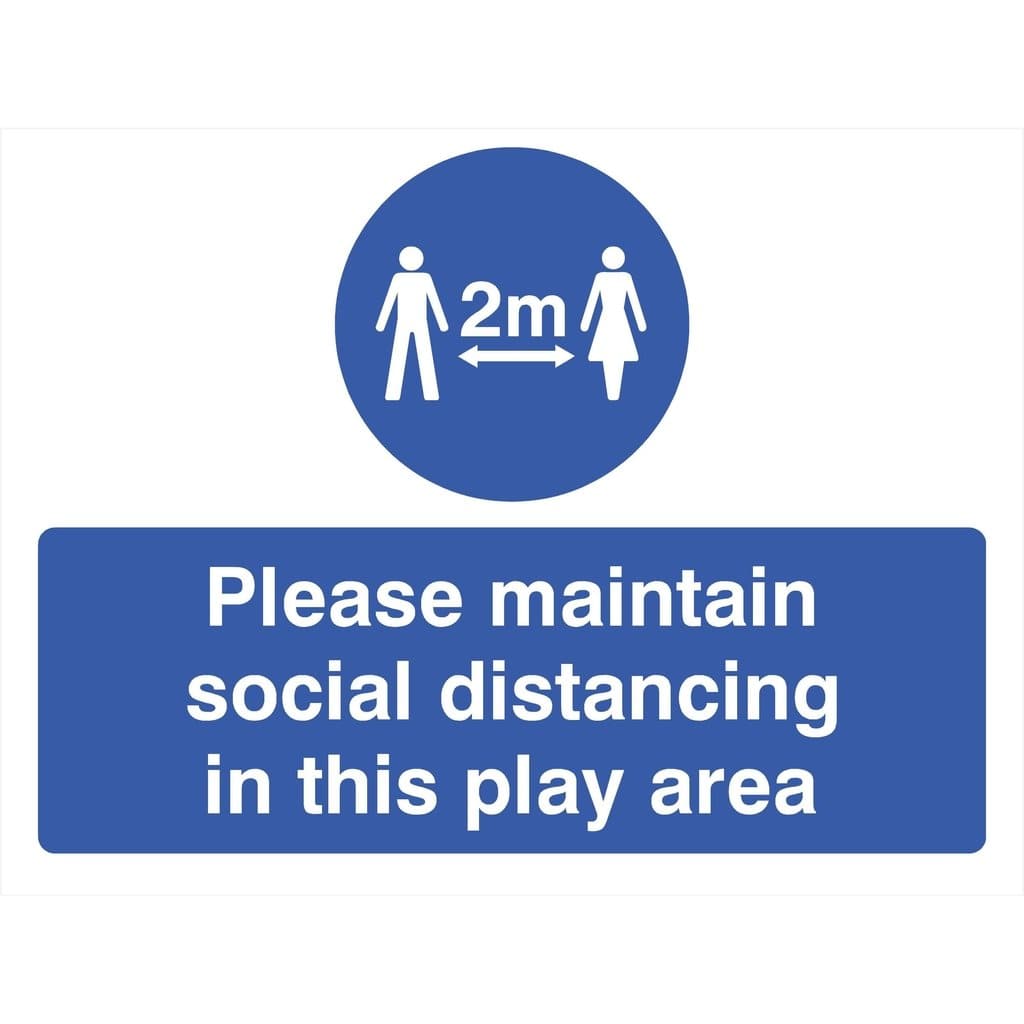 Maintain Social Distancing Play Area 2m Sign - The Sign Shed