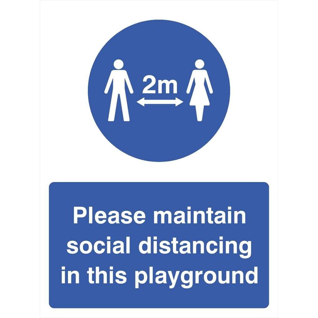 Social Distancing Sign Examples Maintain Social Distancing Playground 2m Sign