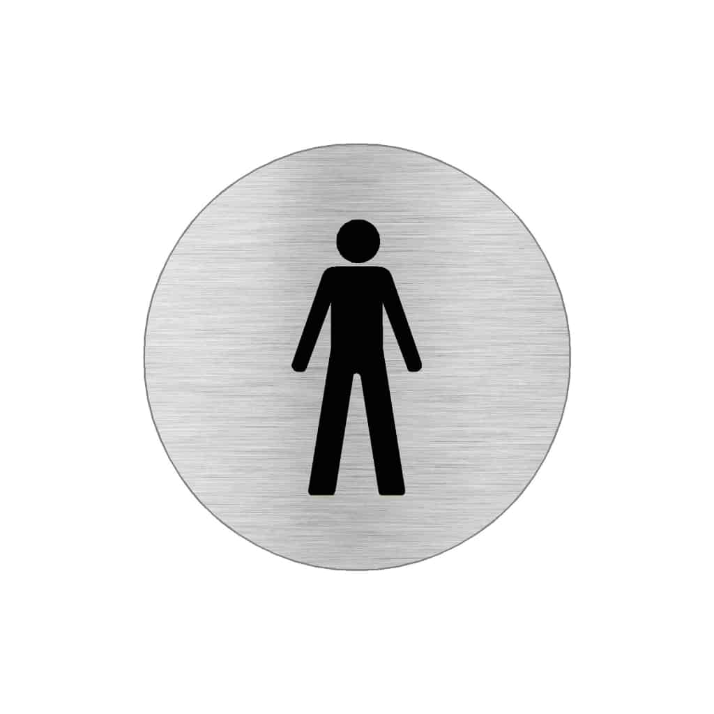 MALE Premium Brushed Silver toilet door sign - The Sign Shed