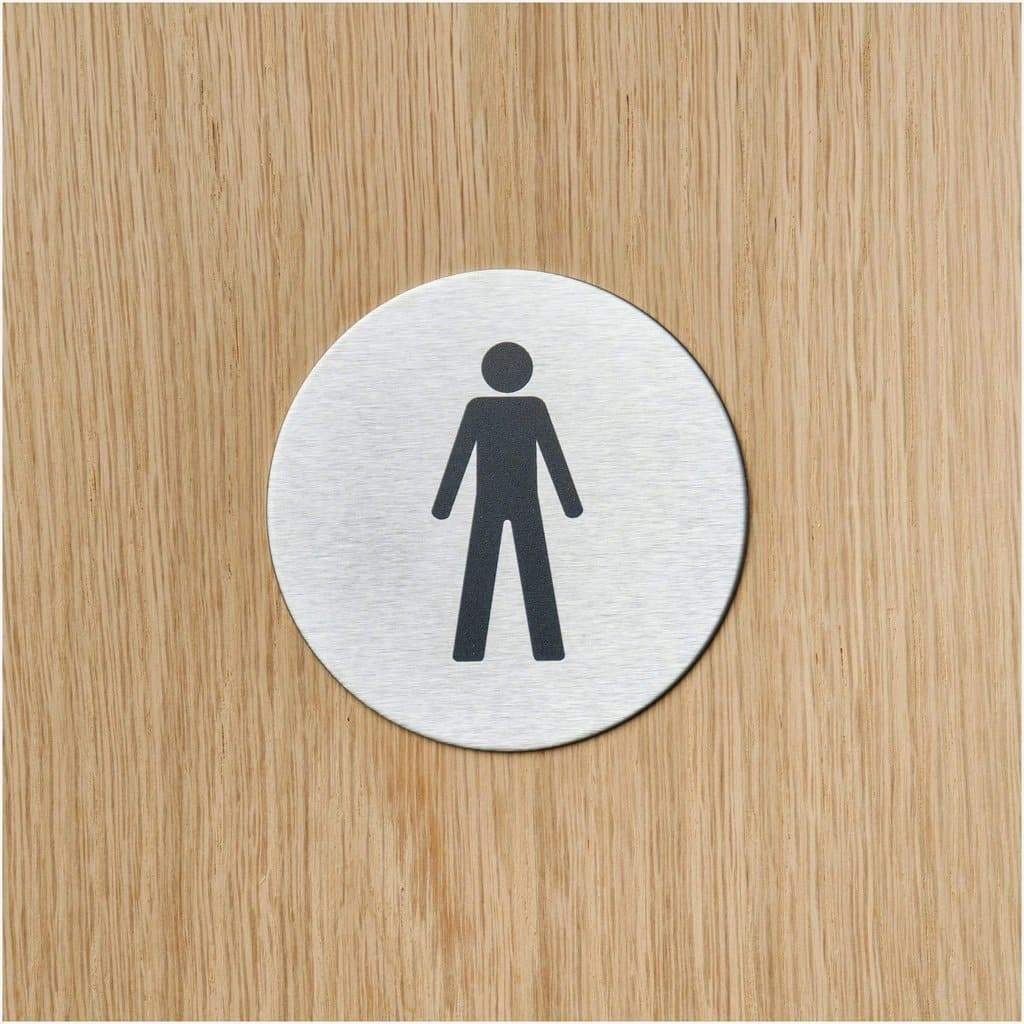Male Toilet Sign in Satin Stainless Steel - The Sign Shed