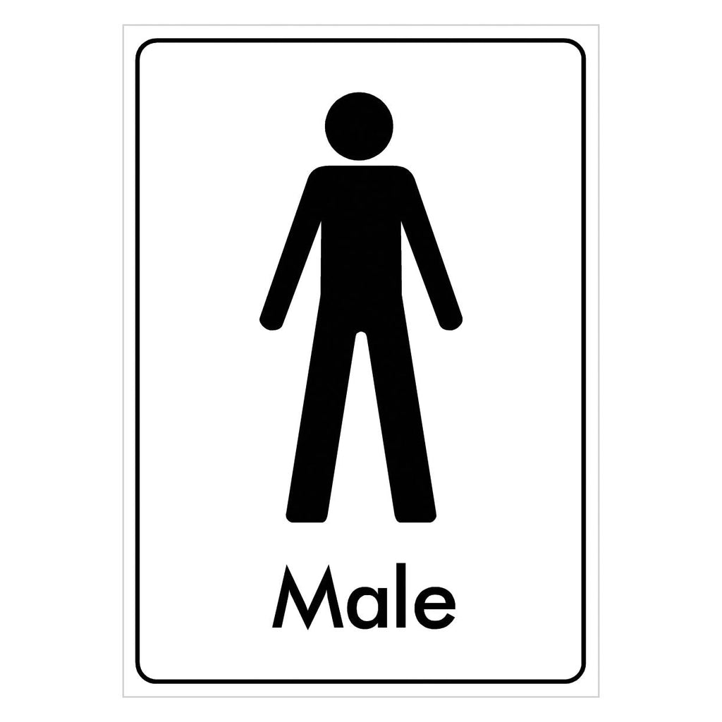 Male White Toilet Sign - The Sign Shed