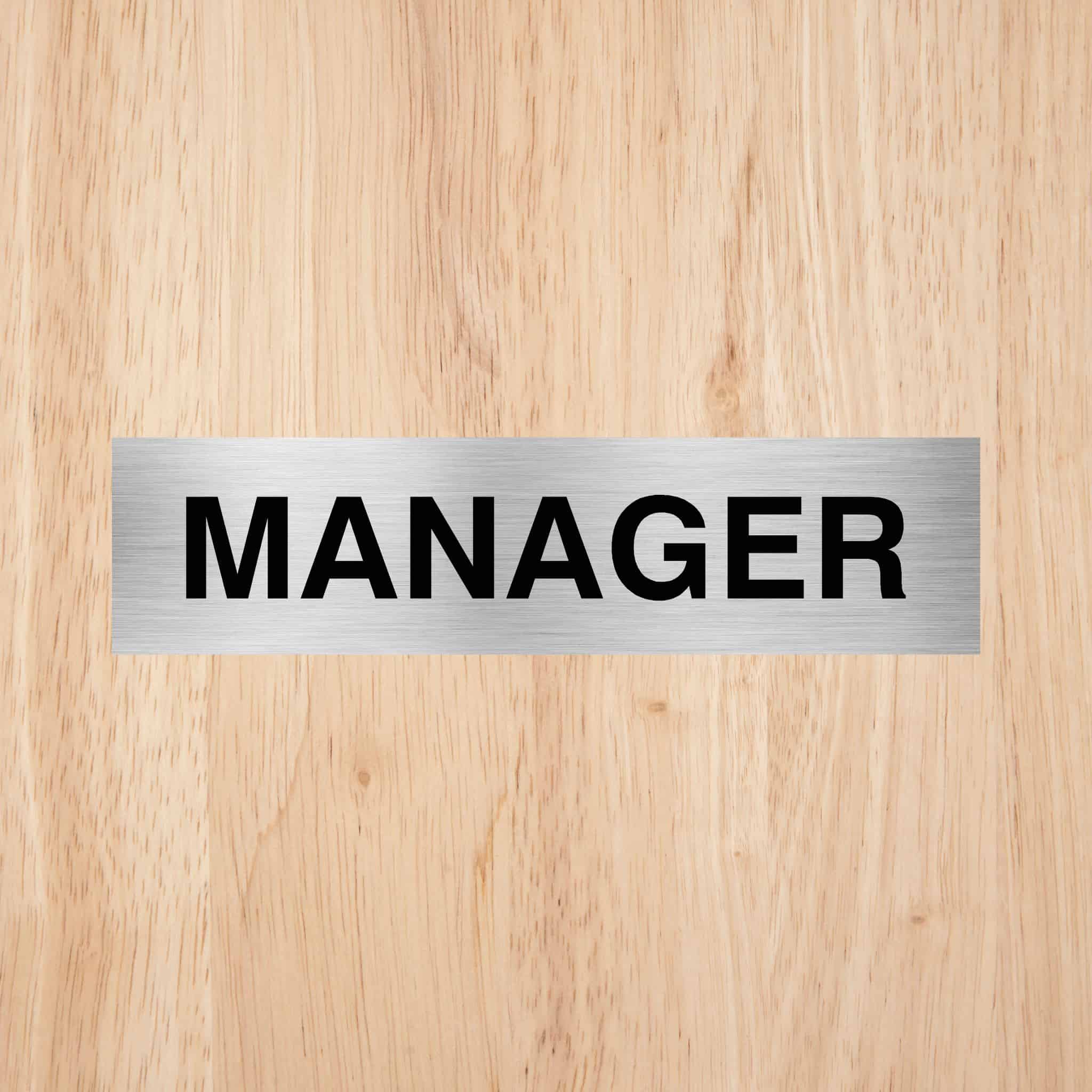Manager Door Sign Standard Version CAPS - The Sign Shed