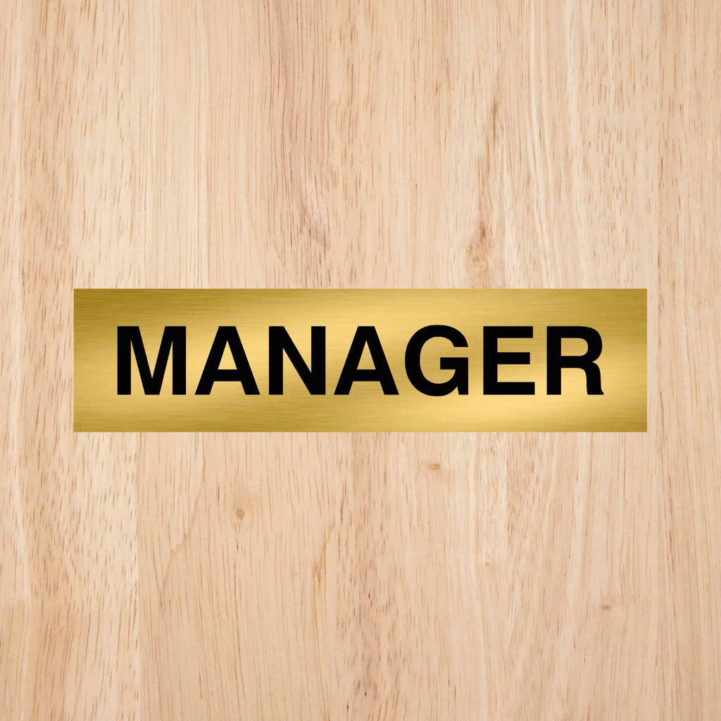Manager Door Sign Standard Version CAPS - The Sign Shed