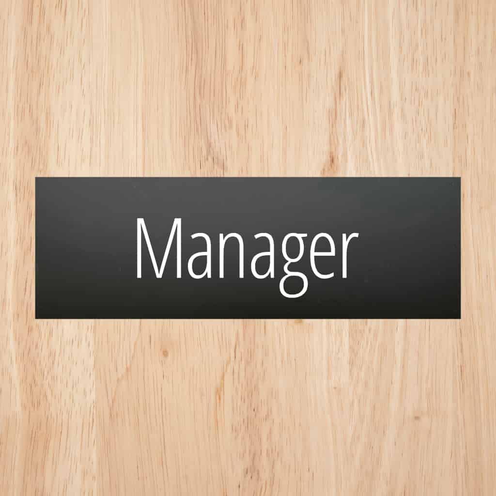 Manager Sign Midnight Black Landscape โ The Sign Shed