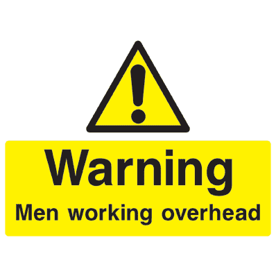 Men Working Overhead Sign