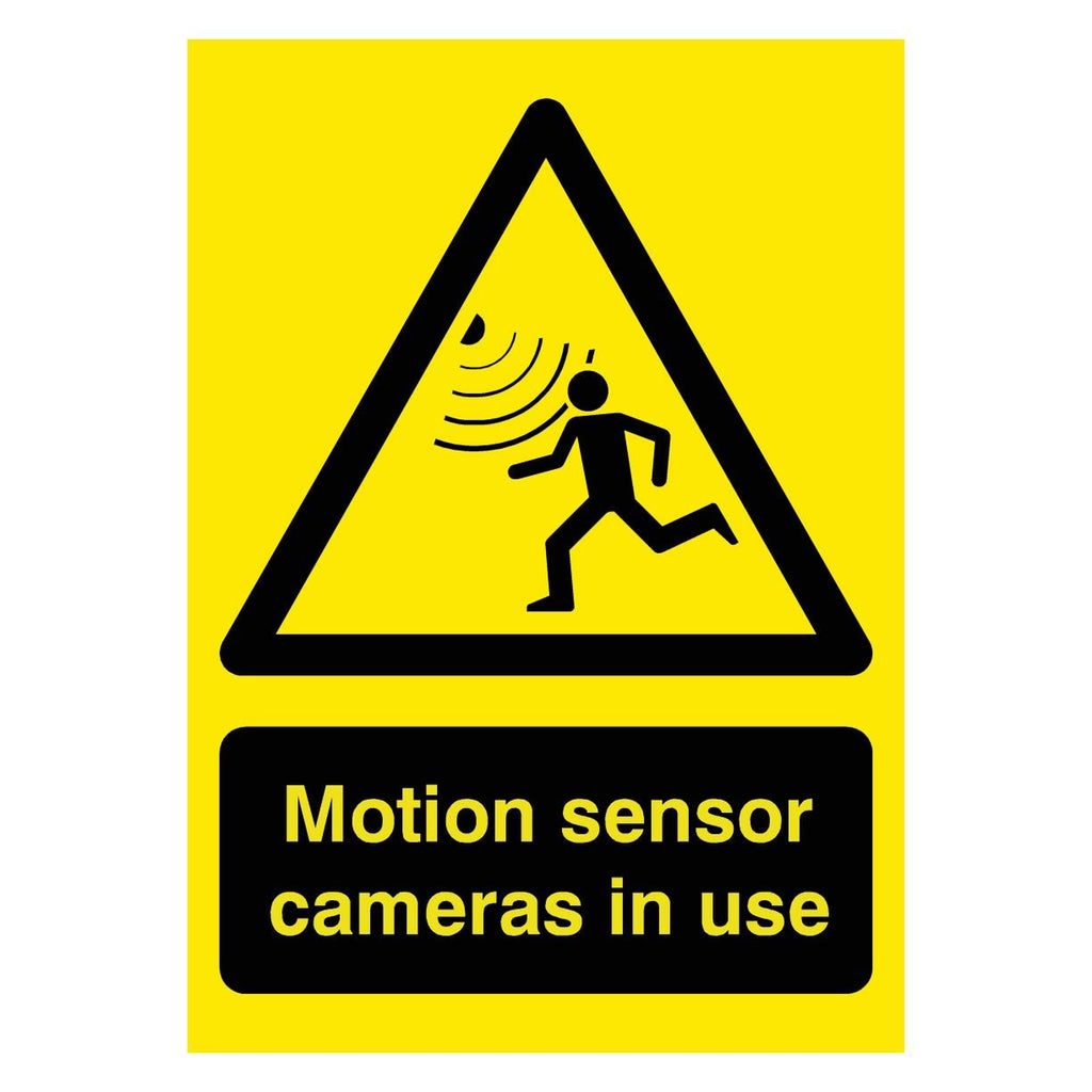 Motion Sensor Cameras Yellow Sign - The Sign Shed