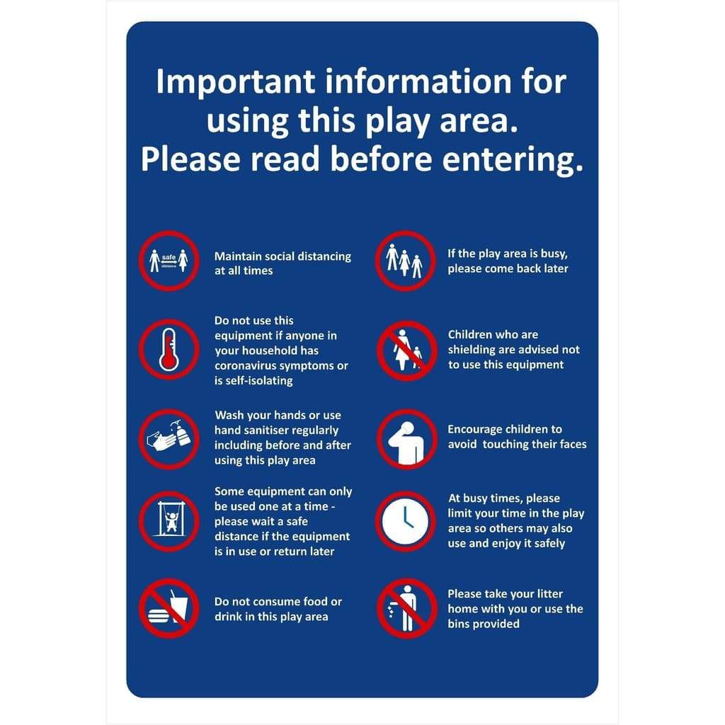 Multi Purpose Social Distancing Play Area Sign - The Sign Shed