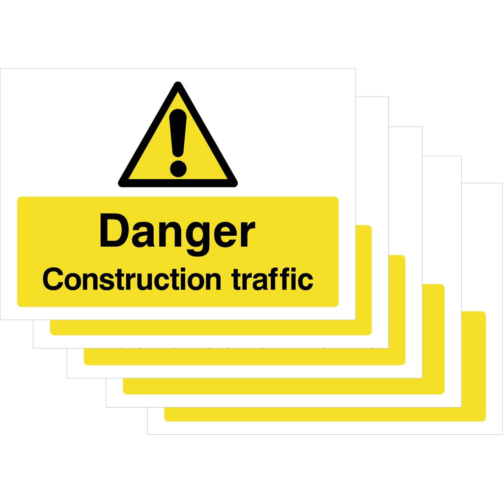Multipack Construction Traffic Sign 400 x 300mm 5 Pack - The Sign Shed