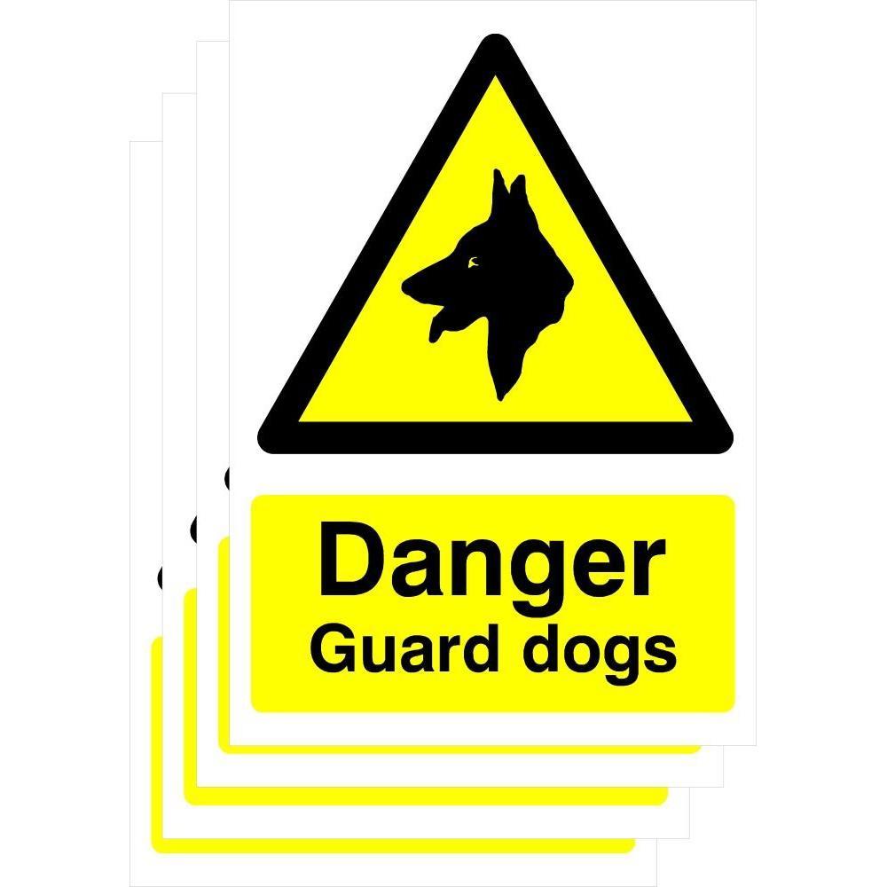 Multipack Danger Guard Dogs Sign | 5 Pack - The Sign Shed