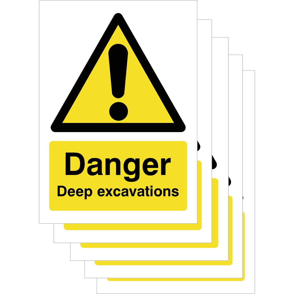 Multipack Deep Excavations Sign 400 x 300mm 5 Pack - The Sign Shed