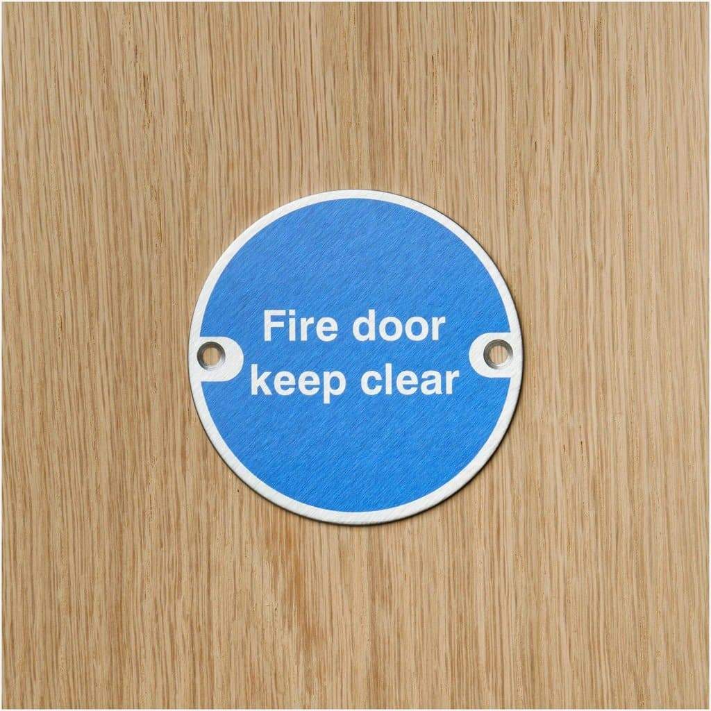 Multipack Fire Door Keep Clear Sign Stainless Steel 10 Pack - The Sign Shed