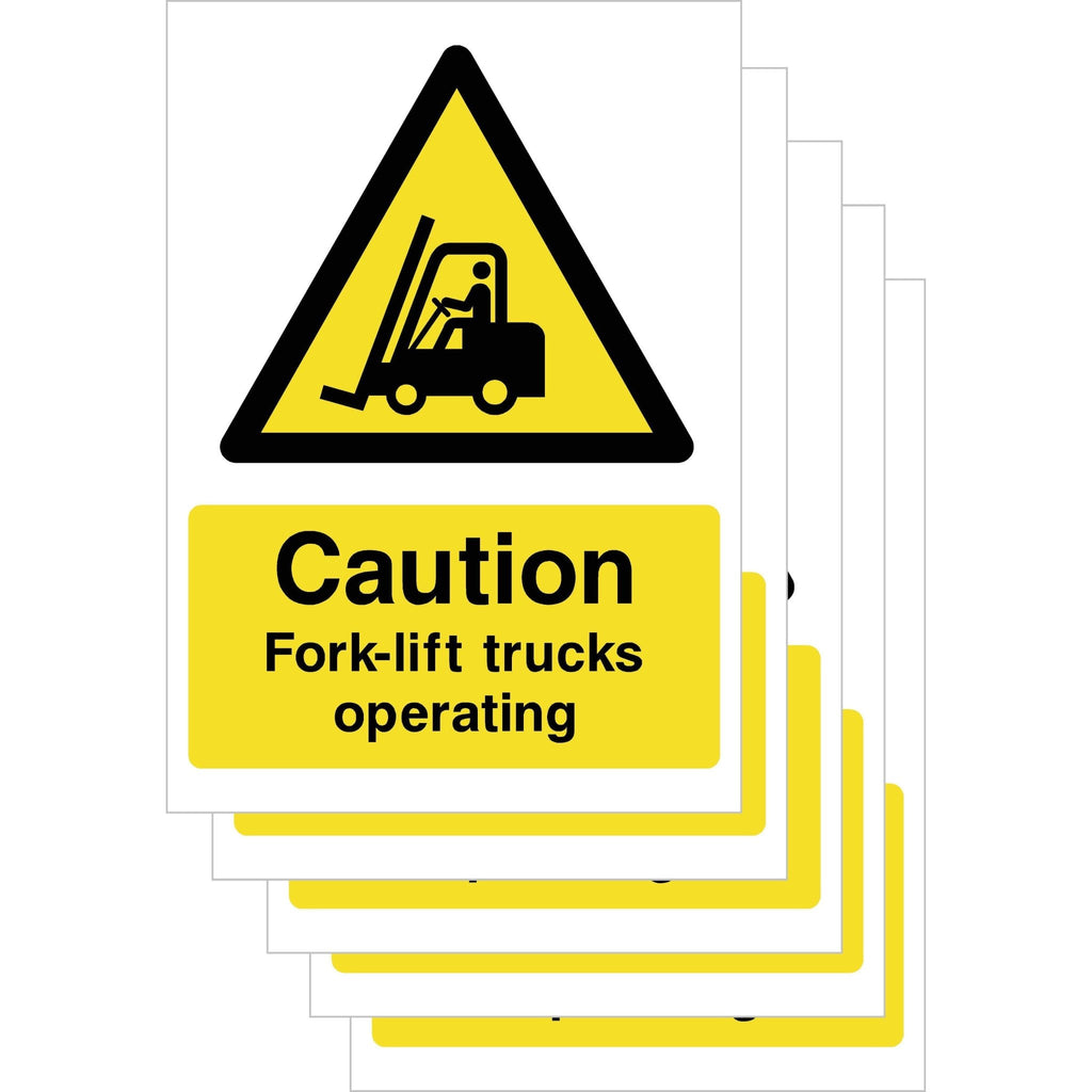 Multipack Fork-Lift Trucks Operating Sign 400 x 300mm 5 Pack - The Sign Shed