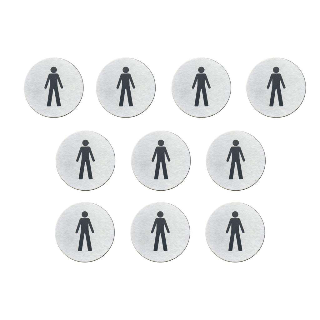 Multipack Male Toilet Sign Stainless Steel 10 Pack - The Sign Shed