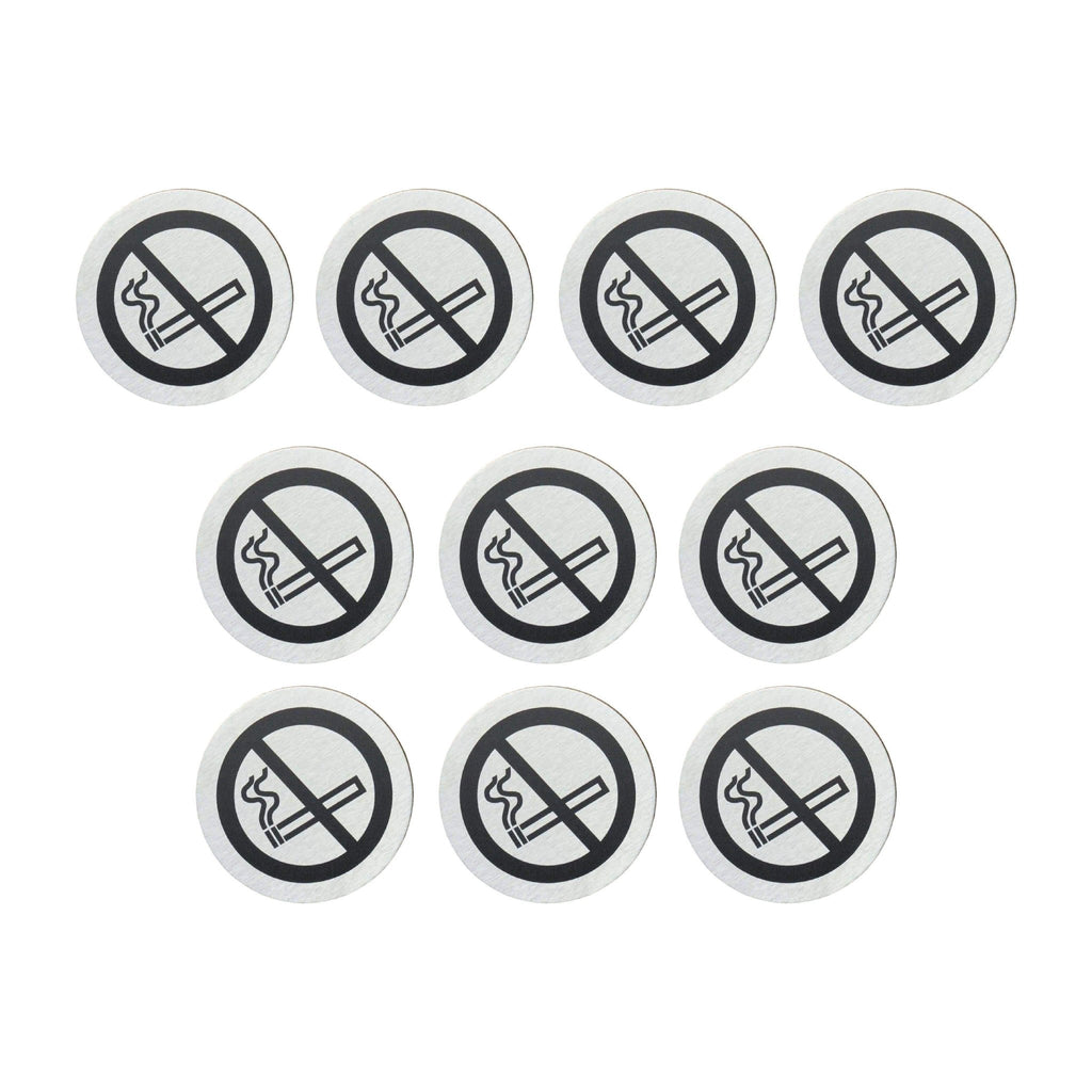 Multipack No Smoking Sign in Stainless Steel 10 Pack - The Sign Shed