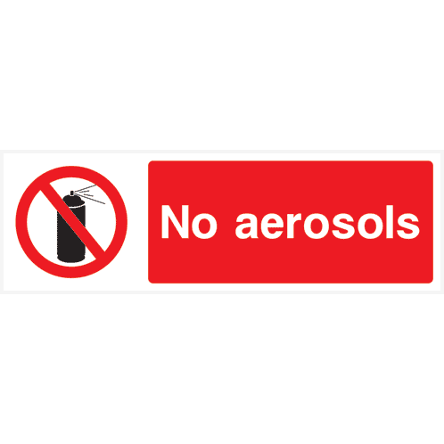 No Aerosols Sign - The Sign Shed