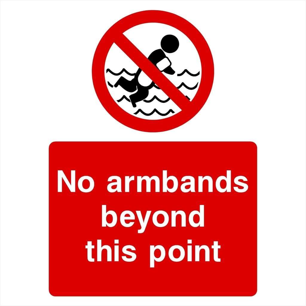 No Armbands Beyond This Point Sign - The Sign Shed