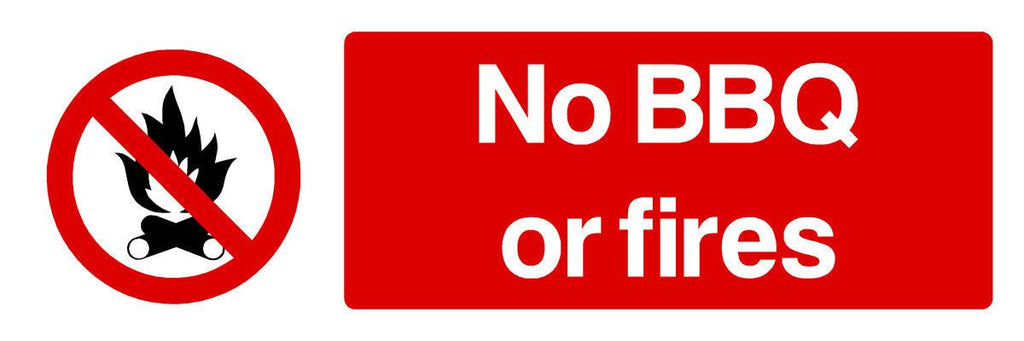 No BBQ Or Fires Sign Landscape - The Sign Shed