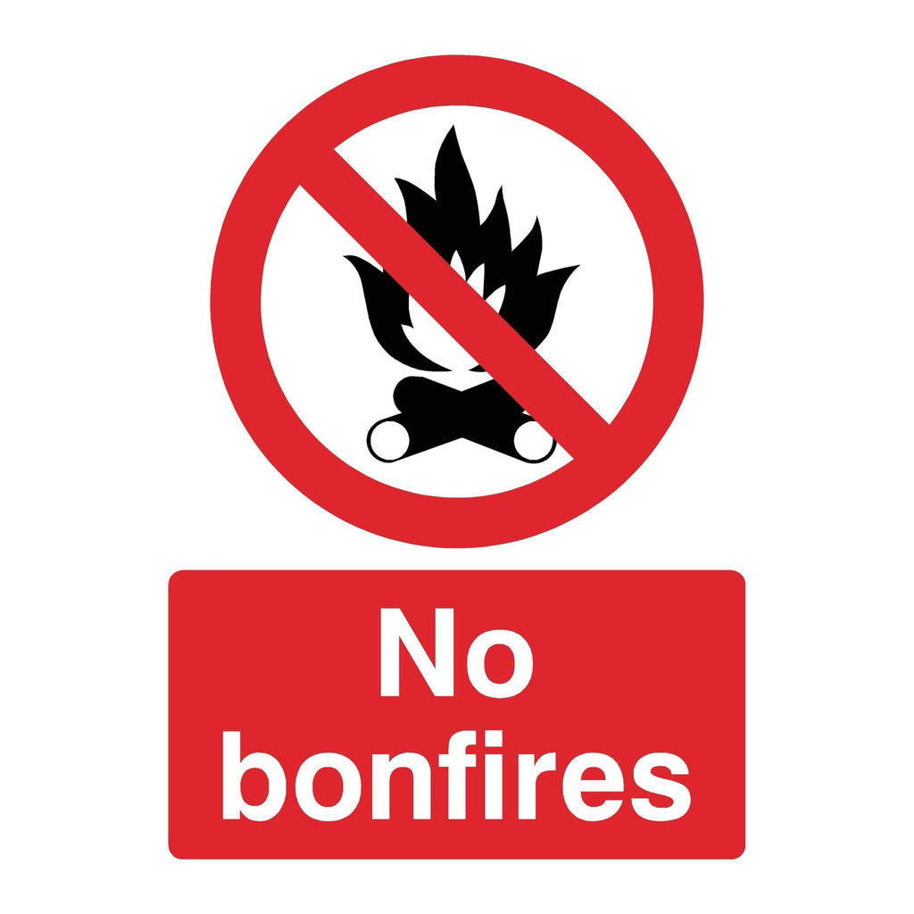 No Bonfires Prohibited Sign - The Sign Shed