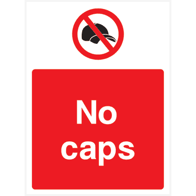 No Caps Sign - The Sign Shed