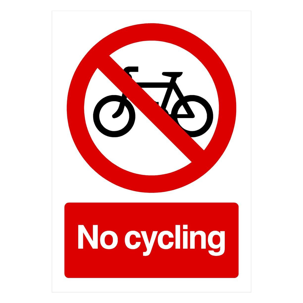 No Cycling Sign - The Sign Shed
