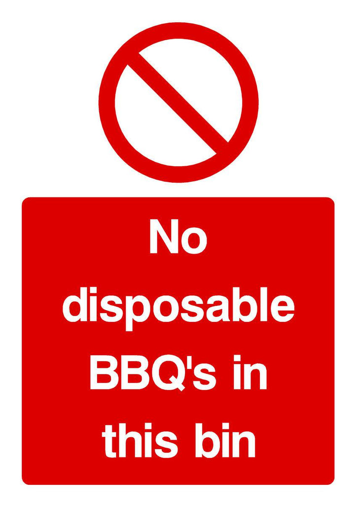 No Disposable BBQ's In This Bin Sign - The Sign Shed
