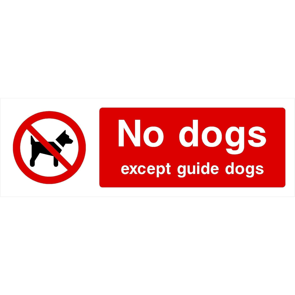 No Dogs Except Guide Dogs Sign Landscape - The Sign Shed
