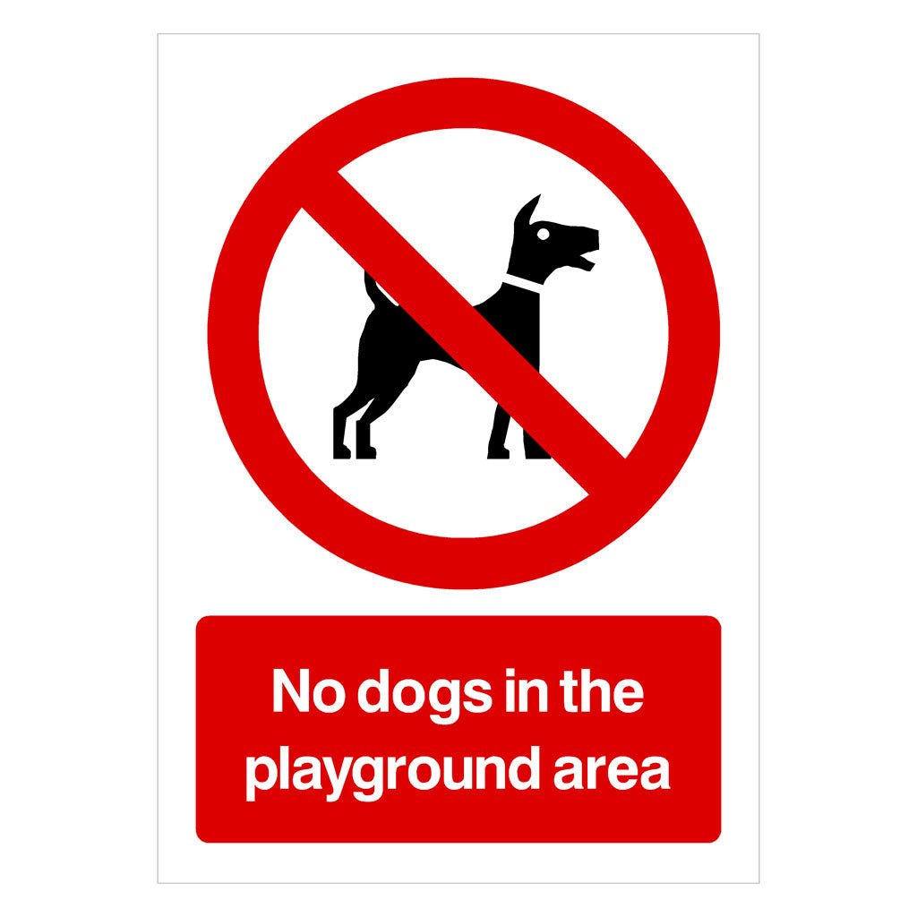 No Dogs in the Playground Area Sign - The Sign Shed