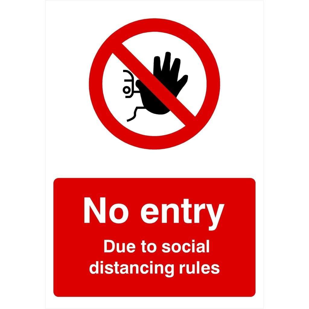 No Entry Due to Social Distancing Rules Sign - The Sign Shed