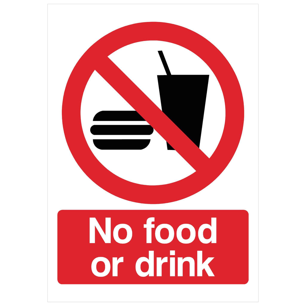 No Food Or Drink Sign - The Sign Shed
